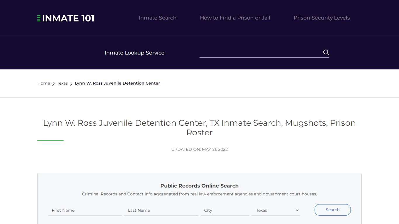 Lynn W. Ross Juvenile Detention Center, TX Inmate Search ...