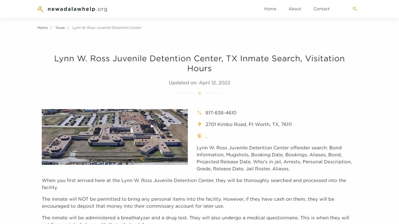 Lynn W. Ross Juvenile Detention Center, TX Inmate Search ...